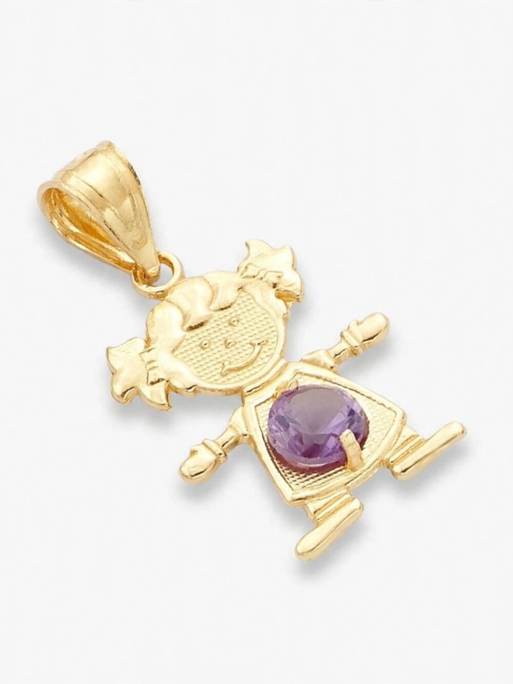 14k Solid Gold June Birthstone Girl Charm By Tehrani Jewelry